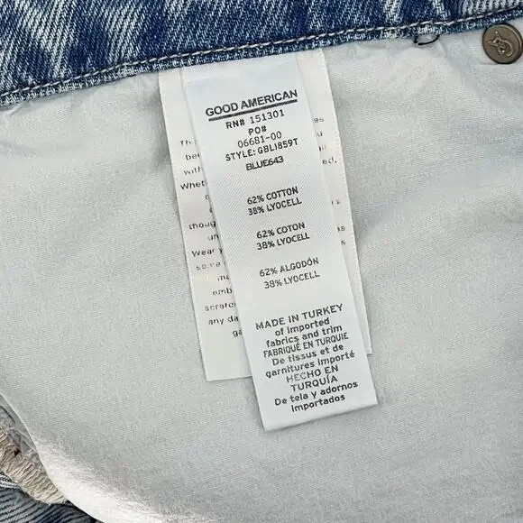 GOOD AMERICAN Good Boy Jeans Women’s Size 18 Light Blue Wash Blue643 - Picture 3 of 5